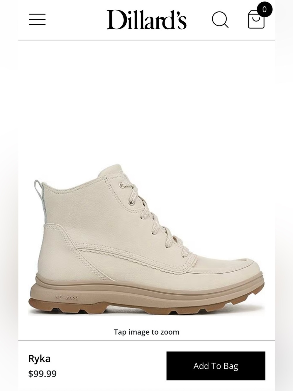 NWT rykä Women's Belfast Hiker-Inspired Booties in Almond Beige size 10